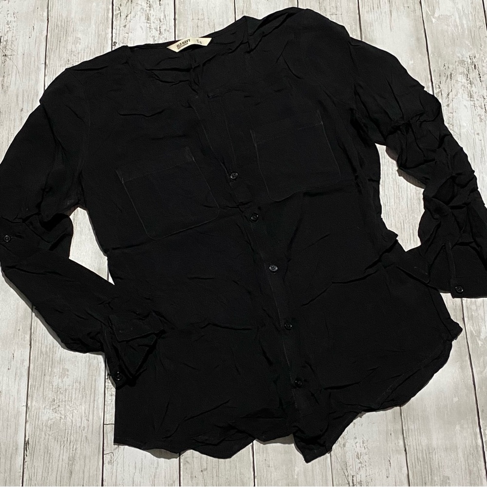 Black Button-Up Blouse